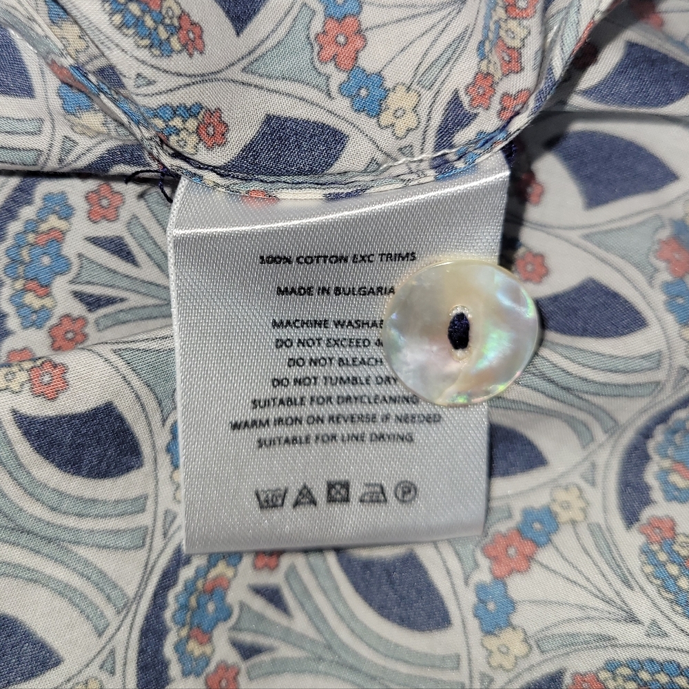 Liberty Of London Tana Lawn Cotton Fabric "Mauverina" Pajama Top - Picture 11 of 12